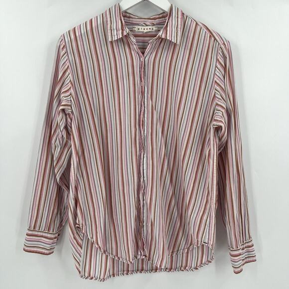 XIRENA Beau Striped Multicolor 100% Cotton Button Down Shirt Women’s Size Small - Picture 3 of 10